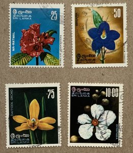 Sri Lanka 1976 Flowers and Orchids, used. Scott 495-498, CV $5.25. SG 611-614