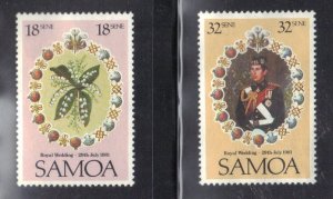 SAMOA, #558.559 MH  16s, 32s  1981
