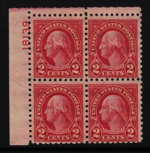 1924 Sc 583 MNH original gum plate block 18139UL CV $110