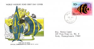 Worldwide First Day Cover, World Life Fund, Saint Lucia