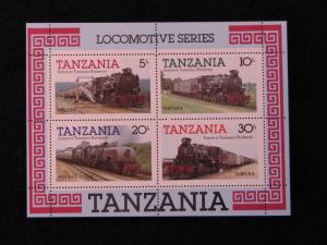 Tanzania – 1985 – “Locomotives”, Sheetlet of 4 Stamps –SC# 274a - MNH