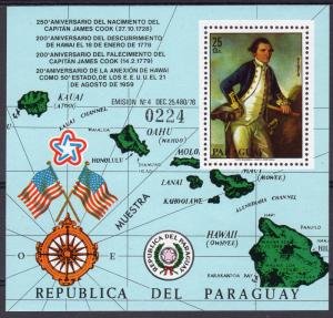 Paraguay 1978 Sc#C464 Cap.James Cook Anniv/American Bicentennial SS SPECIMEN