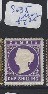 GAMBIA (P0106B)  QV 1/-  CAMEO  SG 35   MOG
