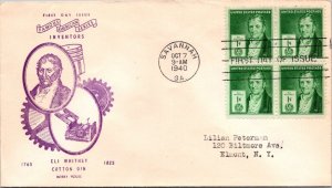 FDC 1940 SC #889 Hobby House Cachet - Savannah, GA - Block Of 4 - F75612