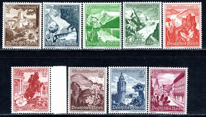 Germany Reich Scott # B123 - B131, mint nh, cpl set