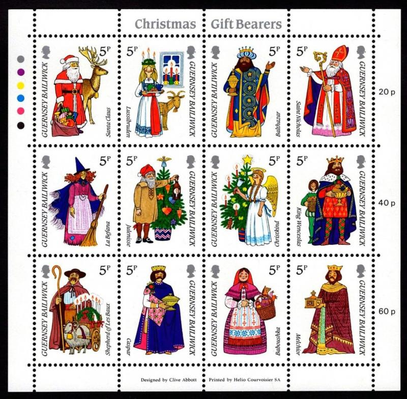 GUERNSEY BAILIWICK - 1985 CHRISTMAS GIFT BEARERS - MINIATURE SHEET MNH