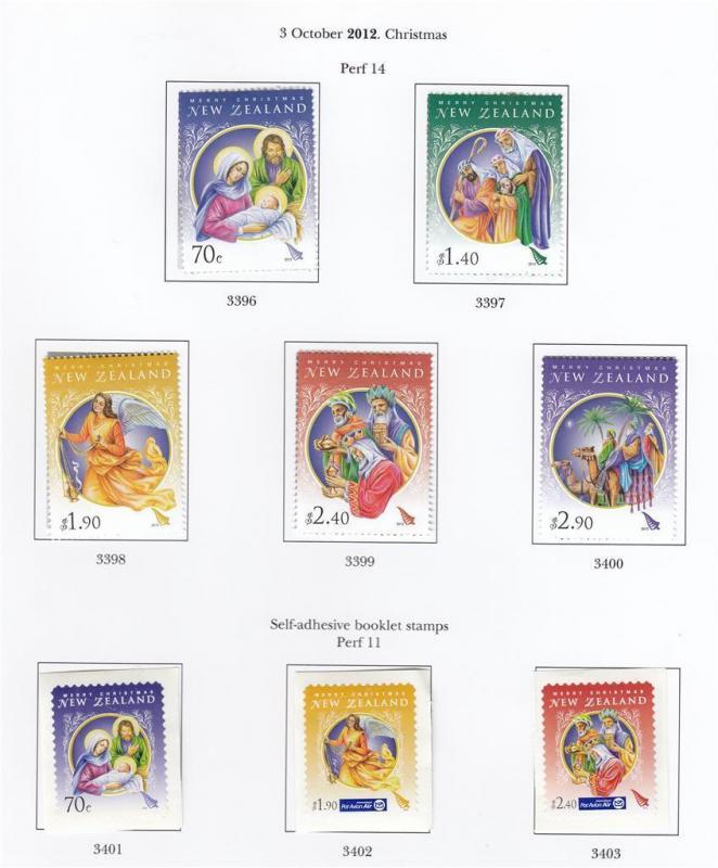 NEW ZEALAND # 2426-2433 VF-MLH CHRISTMAS STAMPS % SELF ADHESIVES CAT VAL $24+