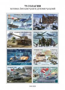 TADZHIKISTAN - 2020 - WWII Battles  - Perf 8v Sheet - Mint Never Hinged