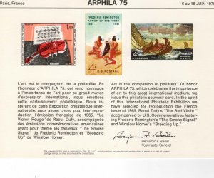 SC42 ARPHILA 75 June 6, 1975 #1187, 1207 France 1117 Images Brookman (PS18)