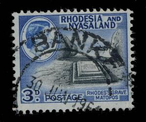 RHODESIA & NYASALAND - 1961  BANKET  DOUBLE CIRCLE DATE STAMP ON SG 22