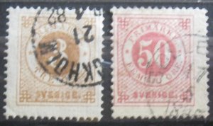 Sweden #28, 36 Used- SCV=$15.00