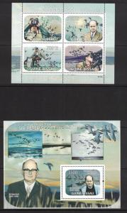 Guinea Bissau 9215ab - Sir Peter Scott. Souvenir Sheets. MNH OG.#02 GUINBISS9215