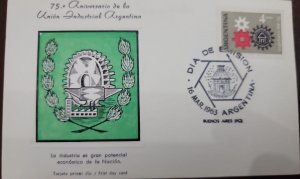 D)1963, ARGENTINA, FIRST DAY COVER, ISSUE, 75TH ANNIVERSARY OF THE NATIONAL UNIO