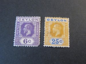 Ceylon 1921 Sc 204,207 MH