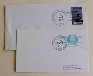 US  CANTON ISLAND HONOLULU   1976 MARCH 3 &  1978 FEB 1