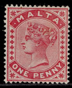 MALTA QV SG21, 1d rose, M MINT. Cat £85.