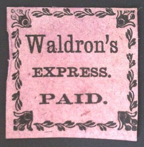 Waldron's Express Paid - Bogus - Black on purple paper