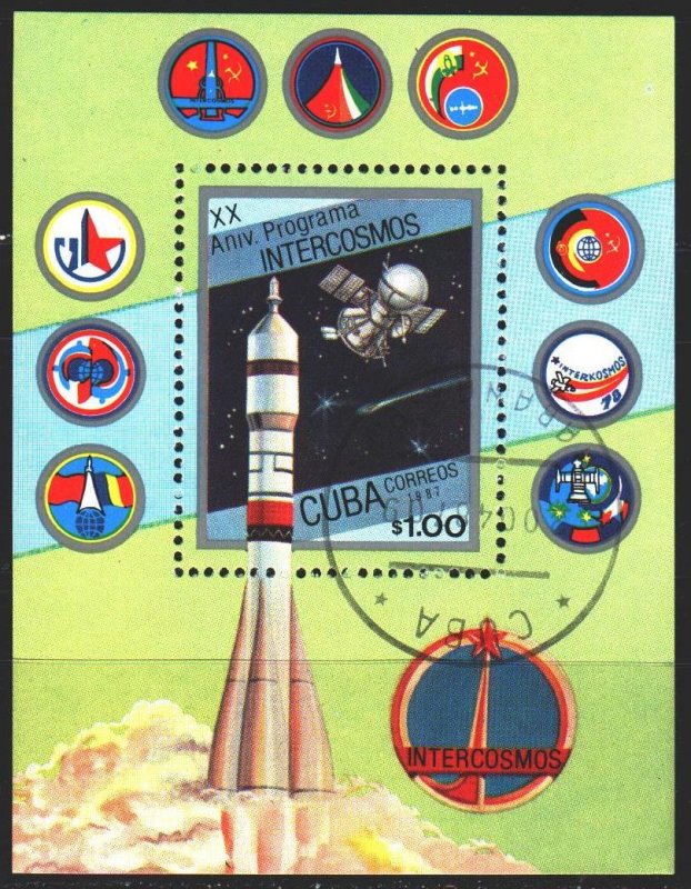 Cuba. 1987. bl98. Space. USED.