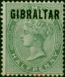 Gibraltar 1886 1/2d Dull Green SG1 Fine MM