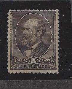 United States, 205, James A. Garfield Fine Brown Single, **LH**