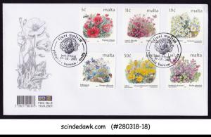 MALTA - 2001 FLOWERS DEFINITIVES - 6V - FDC