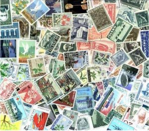 Iceland Stamp Collection - 100 Different Stamps