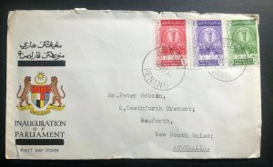 1959 Penang Malaya First Day Cover FDC To Seaforth Australia Parliament Inagurat