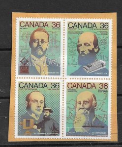 CANADA - 1987 - SCIENCE AND TECHNOLOGY - Bloc of 4 - Séries - Used - Unstucked -