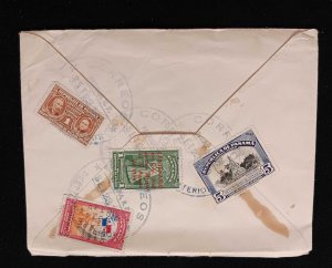 C) 1950, PANAMA, INTERNAL MAIL ENVELOPE WITH MULTIPLE STAMPS.