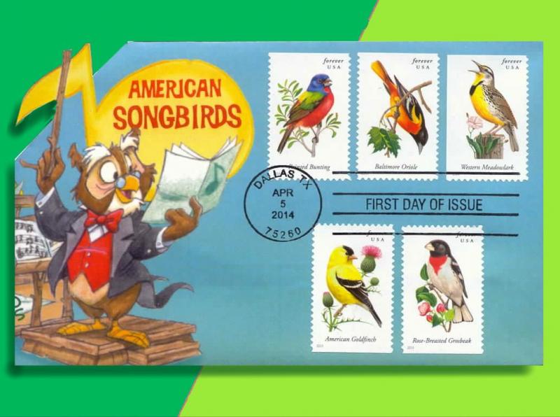 Avian Choir on New Songbirds Pop-Up FDC!  Two-cover set! 