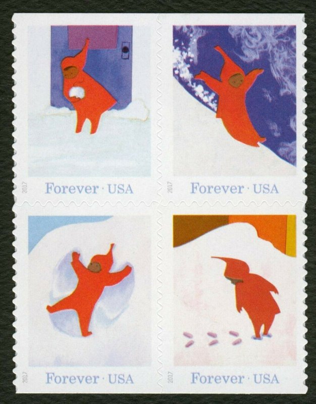 #5246a The Snowy Day, Se-Tenant Block, Mint **ANY 5=FREE SHIPPING** 