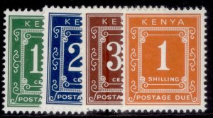 KENYA QEII SG D19-D22, 1971 postage due set CHALKY variety, NH MINT. Cat £42.