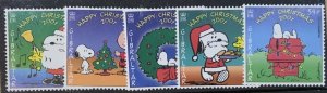 GIBRALTAR 2001 CHRISTMAS. SNOOPY SG989/993   UNMOUNTED MINT