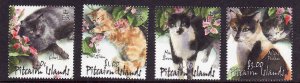 Pitcairn Is.-Sc#557-60- id12-unused NH set-Cats-Animals-2002-