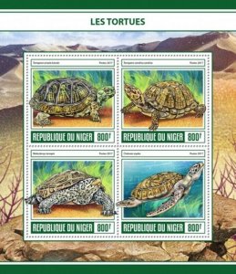 Niger - 2017 Turtles on Stamps - 4 Stamp Sheet - NIG17314a