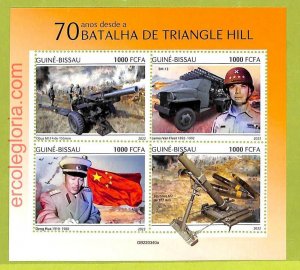 B0383 - GUINE-BISSAU - Stamp Sheet - 2022 - Battle of Triangle Hill,Military-