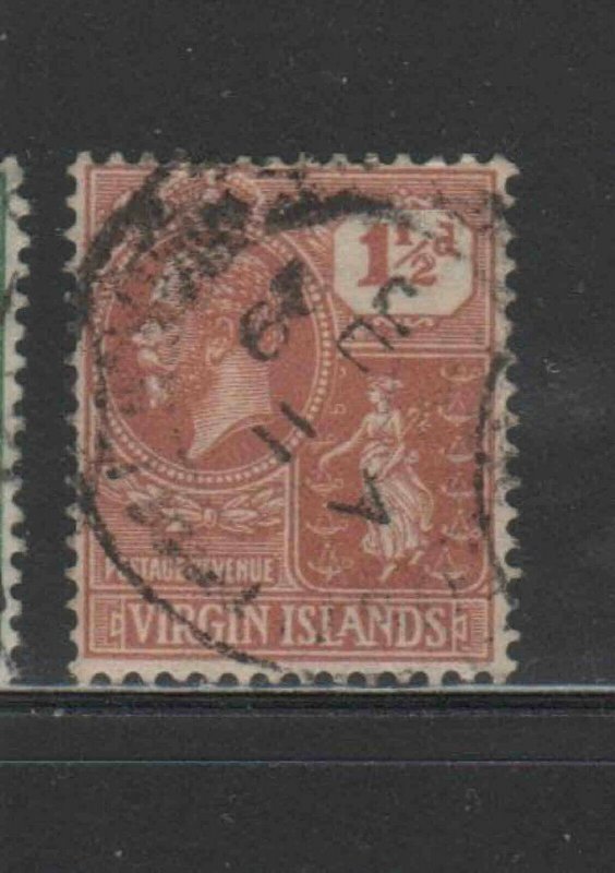 VIRGIN ISLANDS #56  1927  1 1/2p COLONY SEAL      F-VF  USED