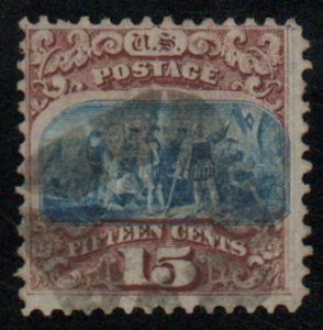 USA #118 F-VF, cork cancel, vivid colors, lovely shift of center vignette! Re...