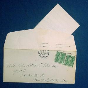 USA, Scott 542, two copies on cover, with contents