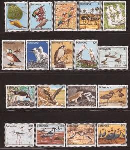 Botswana - 1982 Birds on Stamps - 18 Stamp Complete Set - 2Q-001