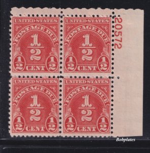 BOBPLATES #J79 Postage Due Upper Right Plate Block 20572 F-VF MNH SCV=$30