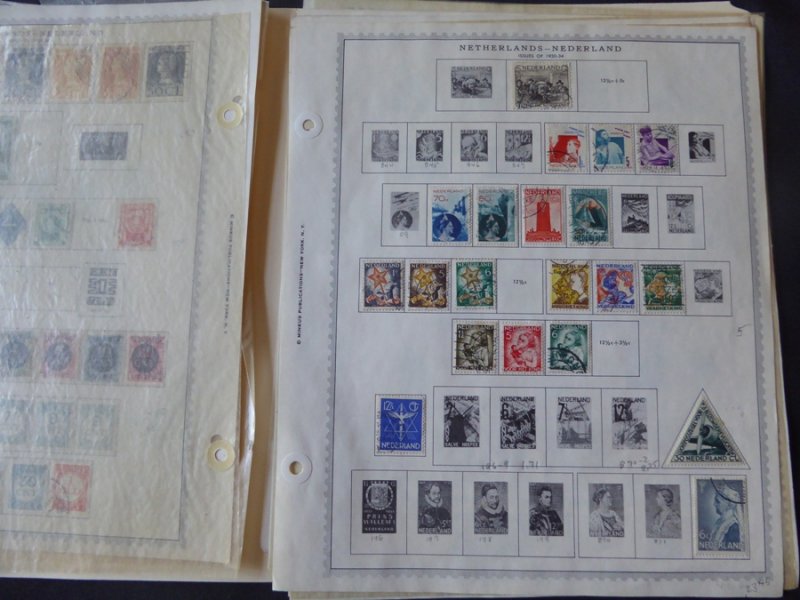 Netherlands and Colonies 1913-1914 Stamp Collection on Album Pages​