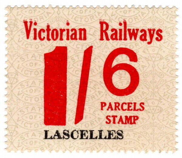 (I.B) Australia - Victoria Railways : Parcel Stamp 1/6d (Lascelles)
