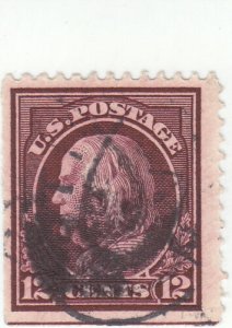 Scott # 417 - 12c Claret Brown - Franklin - Used  