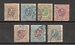 Iceland - Sc# 78 - 84 Used (#84 Signed)          -          Lot 0324079