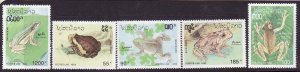 Laos-Sc#1113-7- id8-unused NH set-Frogs-1993-