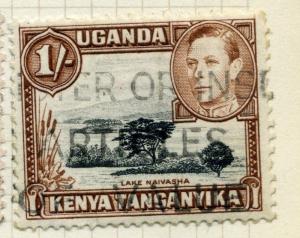 KENYA/UGANDA/TANGANYIKA; 1938 early GVI issue fine used value, 1s. (101322)