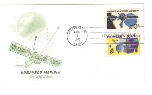 US 1557 10c Mariner on FDC w 1529 (not FD) Artmaster Cachet ECV $9.00