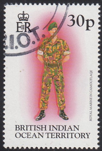 BIOT 1996 used Sc #187 30p Royal Marine in camouflage Uniforms