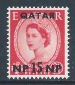 Qatar #23 NH GB Defin. Ovptd. 15np on 2 1/2p